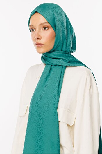 Mooncorn Σάλι ζακάρ με μοτίβο Lotus Mint Green Silky