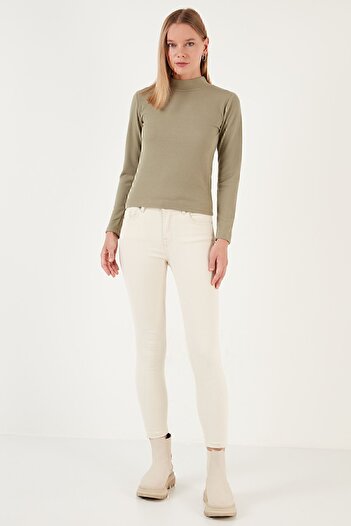 Lela Fitilli Esnek Slim Fit Yarım Balıkçı Yaka Kazak   5865344