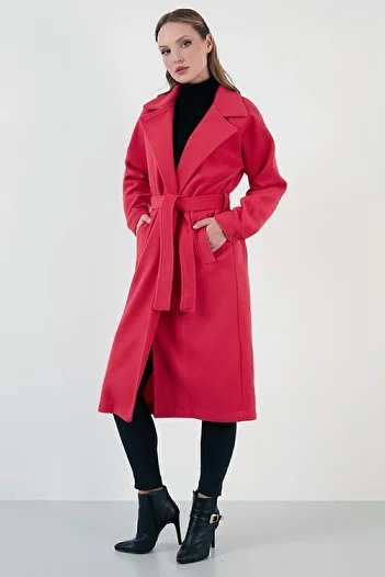 Lela Oversize Belted Pocketed Winter Coat Coat 42190454