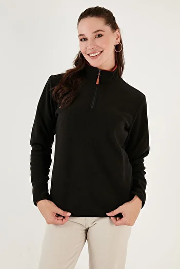 Lela Měkký fleece Slim Fit proti žmolkování – poloviční zip, bez žmolků 590700