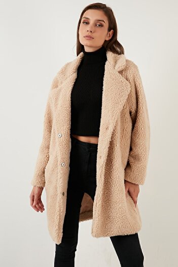 Lela Oversize Lined Pocketed Plush Teddy Coat Coat 497teddy