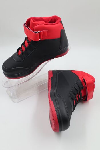 nazenintasarımlar Black Red Children's Casual Boots - Ankle and Warm Lined