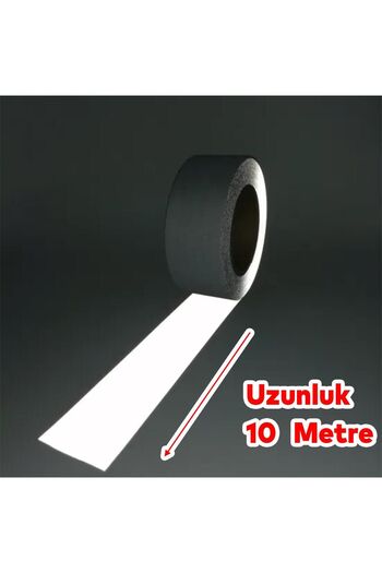 Badem10 5 cm Wide 10 Meters Reflective Metalized Gray Warning Tape - Night Glowing Tape