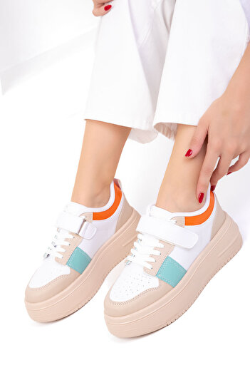 SOHO Women's Sneakers - Skin, White, Green, Orange 19682