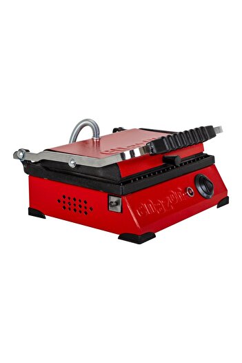Enazon 8 Dilim Elektrikli Saf Demir Döküm Tost Makinesi (DÖKÜM 30X23) - Kırmızı