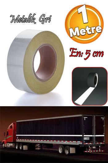 Badem10 Metalized Gray Reflective Night Glow Tape - 5 Cm, 1 Mt Warning Tape