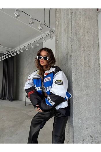 Gameyal Unisex Oversize Blackair εμπριμέ μπουφάν Bomber