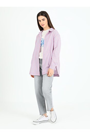 Benin Benin Cotton Shirt - Blue Striped