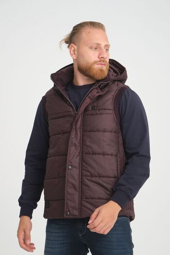 Wise Men's Puffer Vest - Combed Cotton, Lined and Detachable Hood