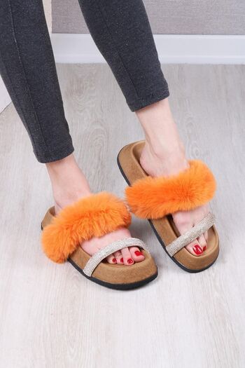 Glenz Women's Daily Stoned Plush Slippers Ts1133