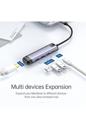 Mcdodo Hu-7750 5in1 Type-c To Hdmi Usb Pd Hub Çoklayıcı Adaptör