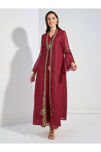Maxim Creation By Styli Zardosi Embroidery Kaftan with Tie-Up