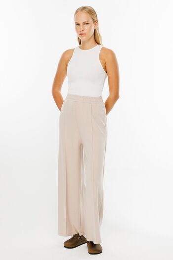 Hooopstore Cotton Stone Compact Trousers - Elastic Waist