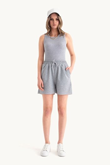 Hiccup 2 Pieces Bike Collar Strap and Lace-Up Waist Shorts Set