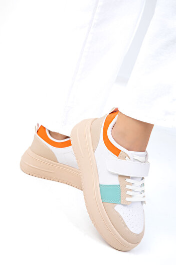 SOHO Women's Sneakers - Skin, White, Green, Orange 19682