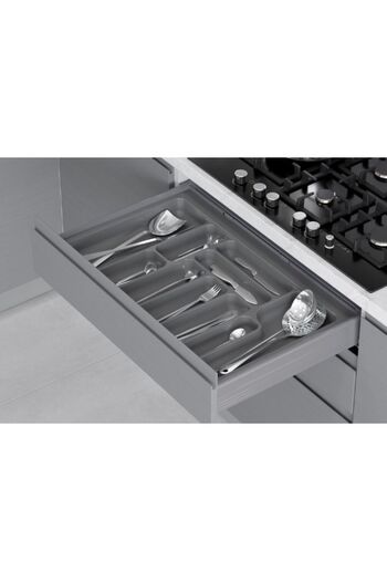 STARAX S-2289-GP ÇEKMECE İÇİ ANTİBAKTERİYEL KAŞIKLIK 80LİK MODÜL GRİ EN:74-68 D:49-41CM ARASI KESİLİR