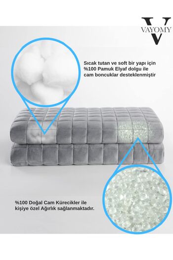 Vayomy Ultra Soft Wellsoft Weighted Blanket Single Weighted Quilt 8 kg Gray 150X205 4 Seasons