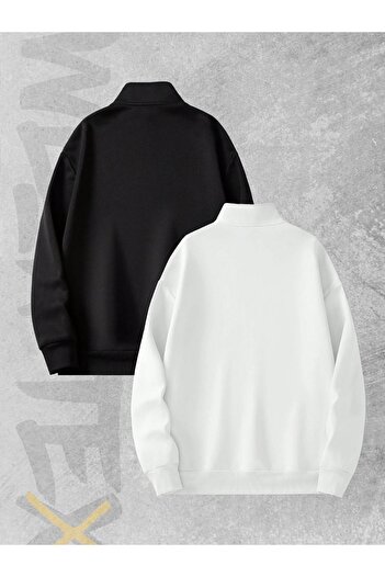 WEARTEX Σετ φούτερ 2 τεμαχίων με μισό φερμουάρ με 3 κλωστές