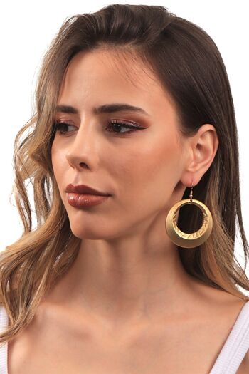 LABALABA Gold Colored Dangle Women's Circle Earrings