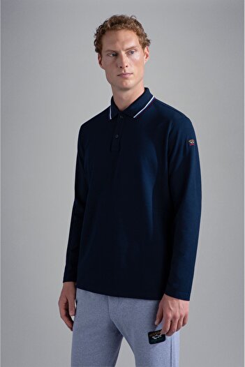 PAUL&SHARK MEN'S KNITTED POLOSHIRT C.WCOTTON