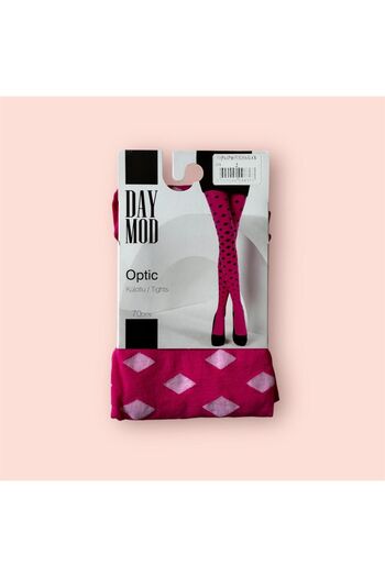 Daymod Fuchsia and White Optical Pantyhose Set