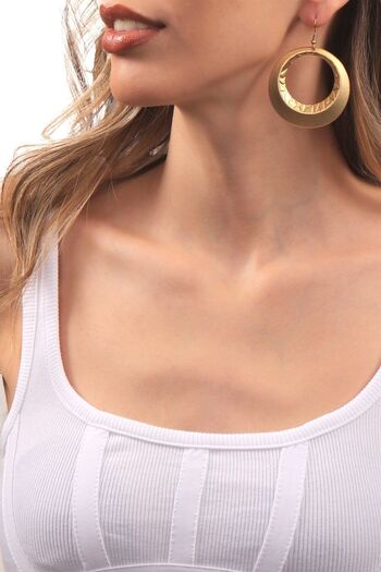 LABALABA Gold Colored Dangle Women's Circle Earrings
