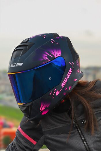 LS2 STORM 2 BURST MAT SİYAH-PEMBE KASK