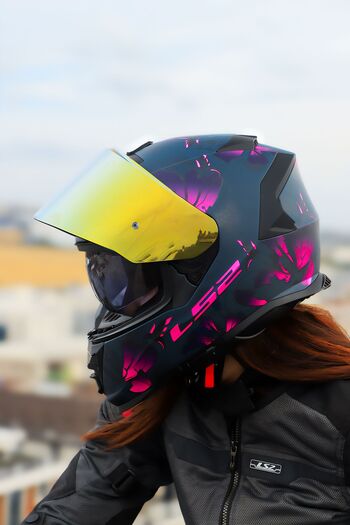 LS2 STORM 2 BURST MAT SİYAH-PEMBE KASK