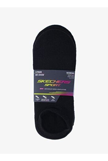 SKECHERS Kadın 1/2 Terry Süper Görünmeyen Spor Çorapları - 3'lü Takım, S113889-001