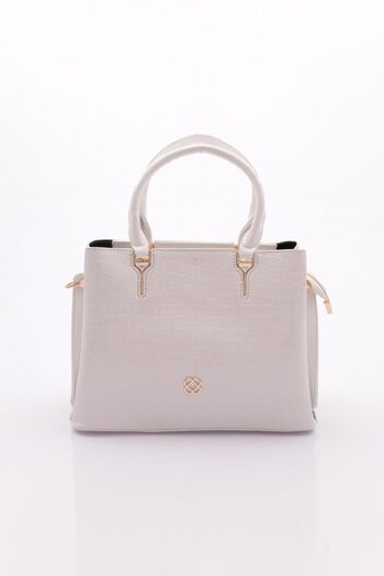 DGN White Crocodile Zippered Women's Bag - 211243622