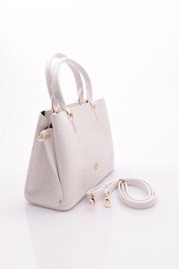 DGN White Crocodile Zippered Women's Bag - 211243622