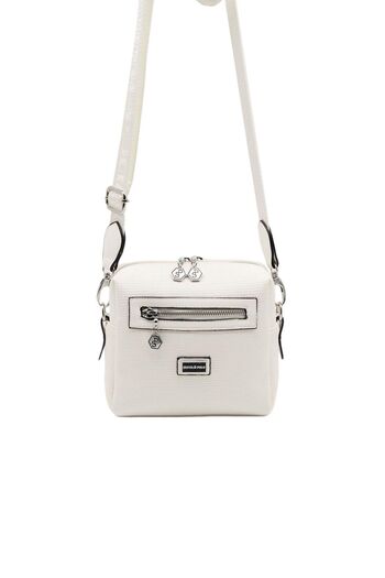 Silver Polo Silver & Polo White - Geantă de damă SP1038 albă