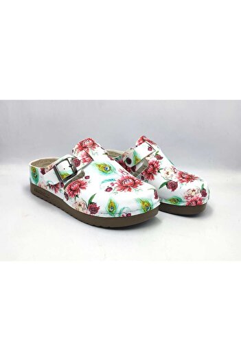 DR KLOMPA Peacock Printed Women's Sabo Slippers