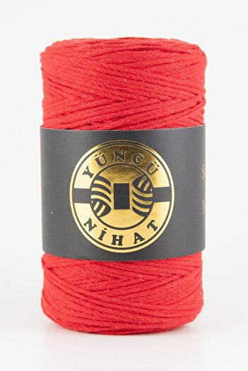 Yüncü Nihat Red Macrame Cotton Chain Bag - 200Gr 200Mt Supla Lanyard Koton Lanyard