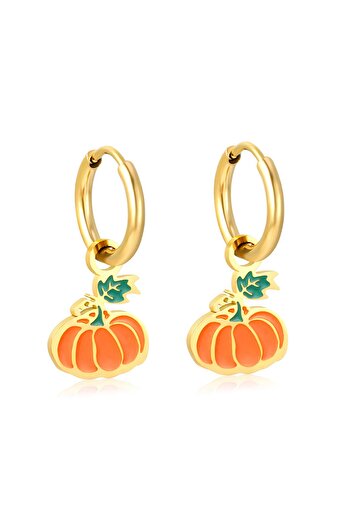 Janset Sterile Surgical Steel Children's Earrings - Pumpkin Model Ring