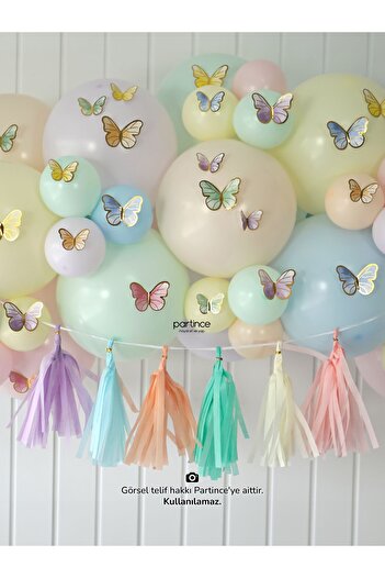 partince Pale Butterfly Tassel Concept Birthday Balloon Chain Party Set