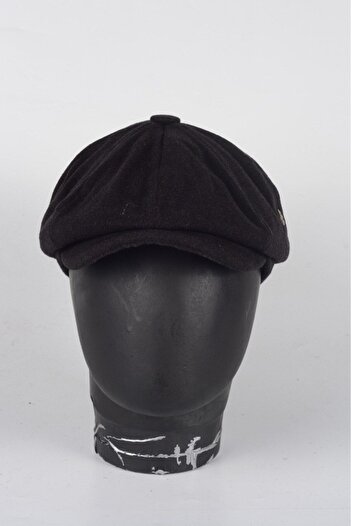 mercantoptan Winter 8 Piece Cashmere Plain Color Peaky Blinders Model Men's Cap Hat
