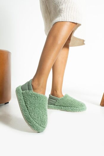 Glenz Women's Elastic Non-Slip Sole Plush Home Boots Slippers TS1153