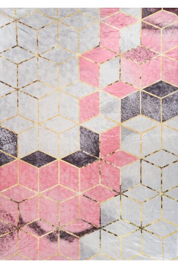 RENKLİBUTİK Modern Patterned Velvet Carpet Cover - Elastic and Non-Slip, Washable, 9 M2