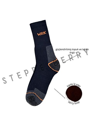 STEPPE BERRY 3-Piece Unisex Terry Heavy Work Socks