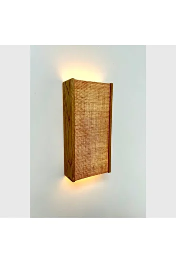 hü ma tasarım ve aksesuar Jute Detailed Huma Design Reflection Design Double-Way Wooden Living Room Wall Sconce Chandelier