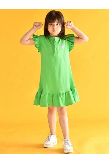 Anthrilo By Styli Heart Detail Frill Sleeves Dress