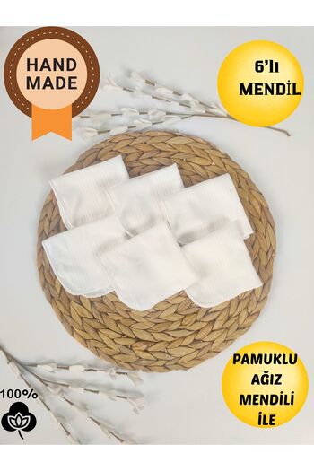 Tomuycuk 6-Piece Baby Girl and Boy Mouth Wipes - 100% Cotton Cleaning Cloth, Newborn Sweat Cloth