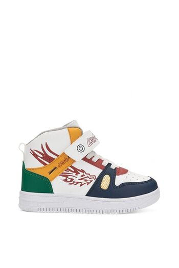 Nstil White Navy Blue Boys' Girls' Sneakers - Velcro, Non-Slip Sole, A-38