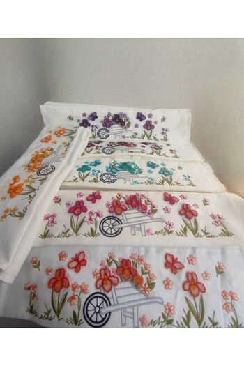 Fiesta М'яка оксамитова рушник - 6 штук, 3-вимірний тафтинговий принт, 50x90 см