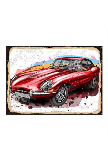 Tablo Mega Red Sports Car Art MDF Poster