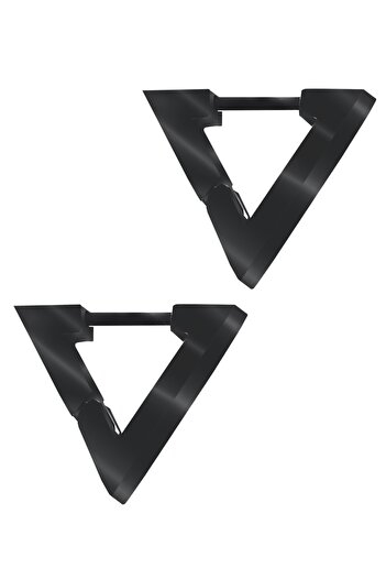 LABALABA Men's Black Color Triangle Model Steel Earrings