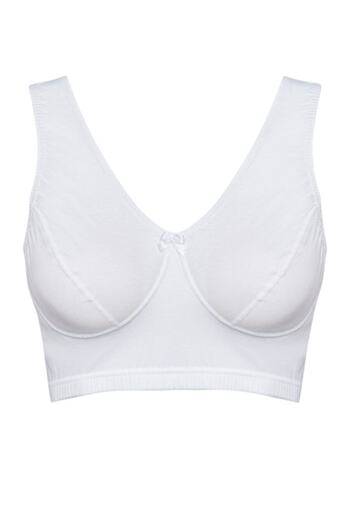 Doğan Women's White Combed Half Tank Top Bra
