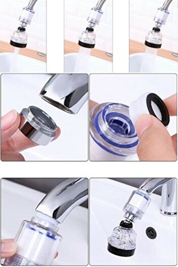 AKCAKESE Water Purifier 3 Functions Transparent 360 Degree Rotating Faucet Head with Booster Tank