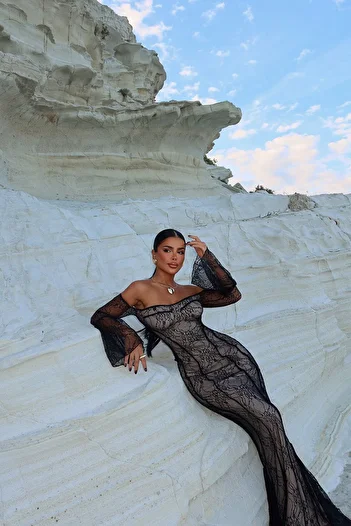 Eyyo Marianna Lace Long Dress - Ate-1473